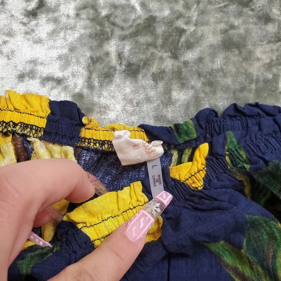 Blush Lemon Print Off The Should Crop Top - Picture 8 of 8